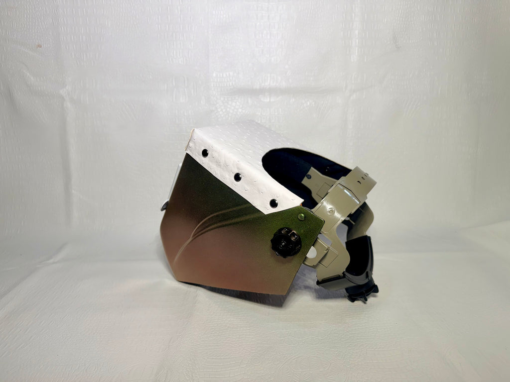 Green Copper Hood, White Flip, White Ostrich