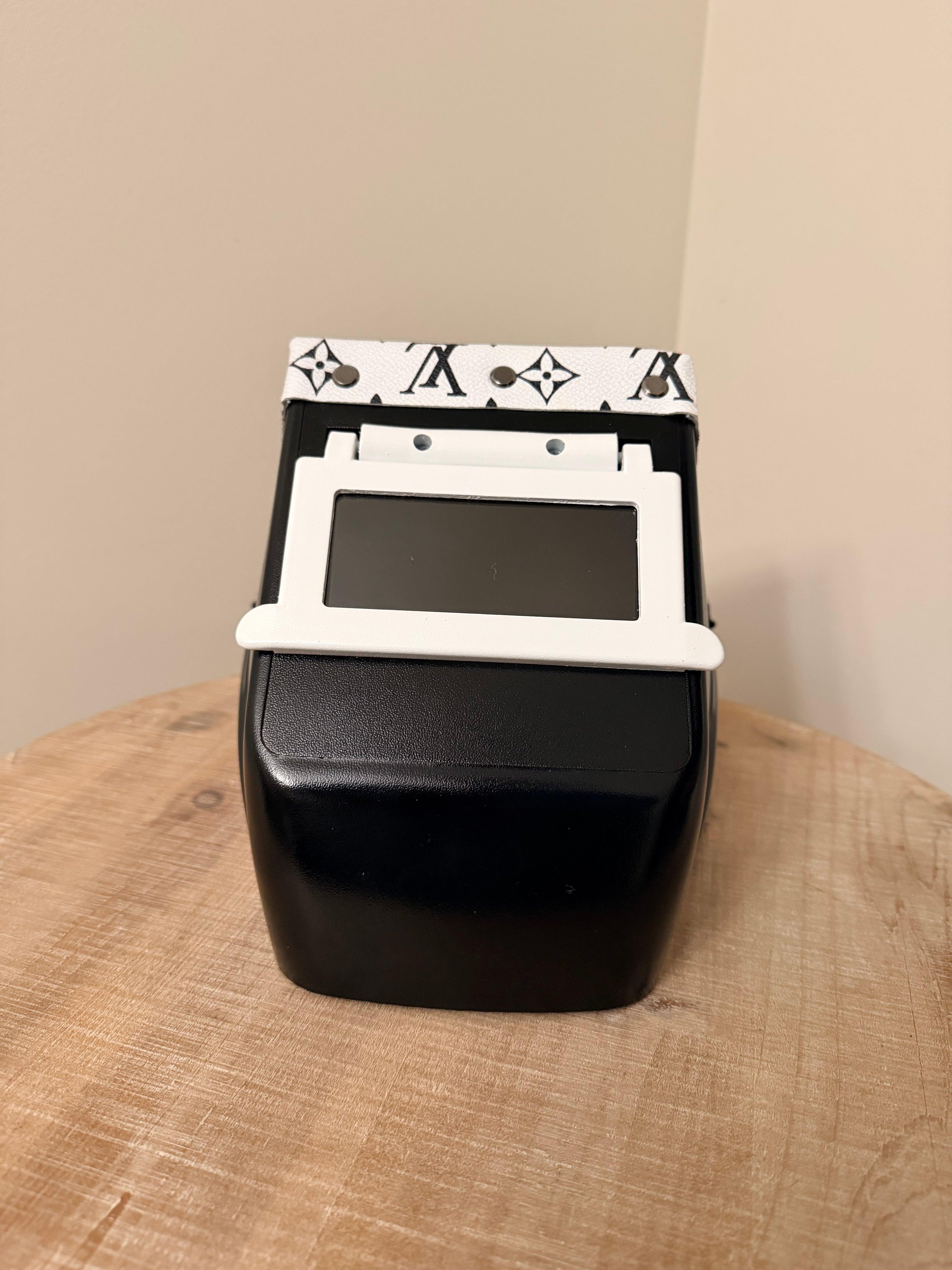 Black Hood, White Flip with Black & White LV